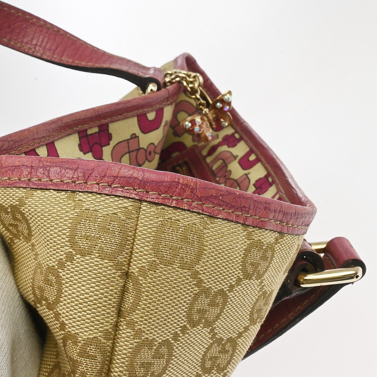 Gucci Jolicoeur Gg Canvas Beige Canvas Tote Bag Bag (Pre-Owned)