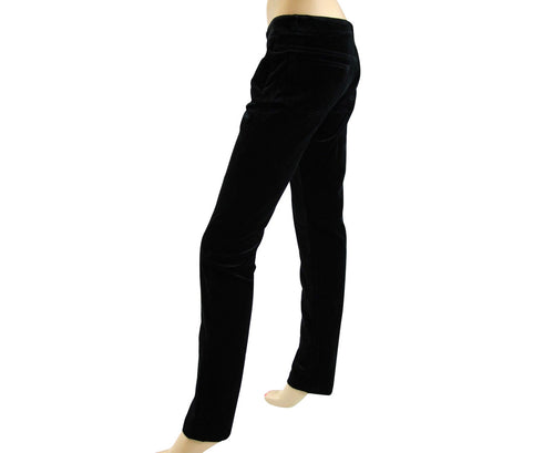 Gucci Women's Skinny Legging Black Cotton Elastane Velvet Pants With Logo 304294 (42)
