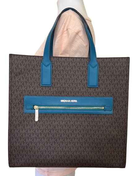 Michael Kors Women's Kenly MK Signature Shoulder Tote Bag