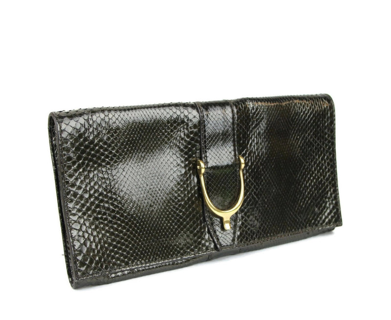 Gucci Women's Python Soft Stirrup Clutch Bag 304719