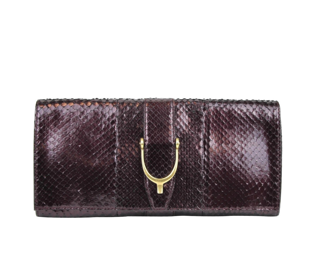 Python Soft Stirrup Clutch Bag