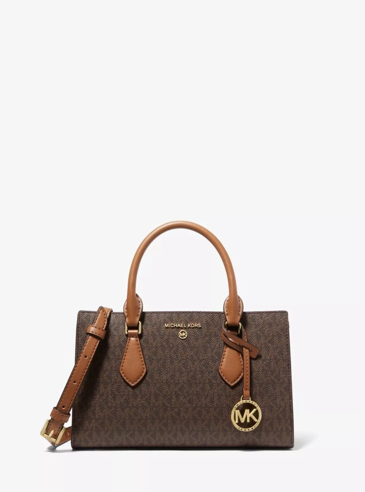 Michael Kors Women's Valerie Logo MK Center Zip Satchel Crossbody Bag