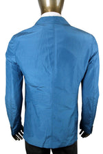 Gucci Men's Light Blazer Teal Cotton Silk Two Button Jacket