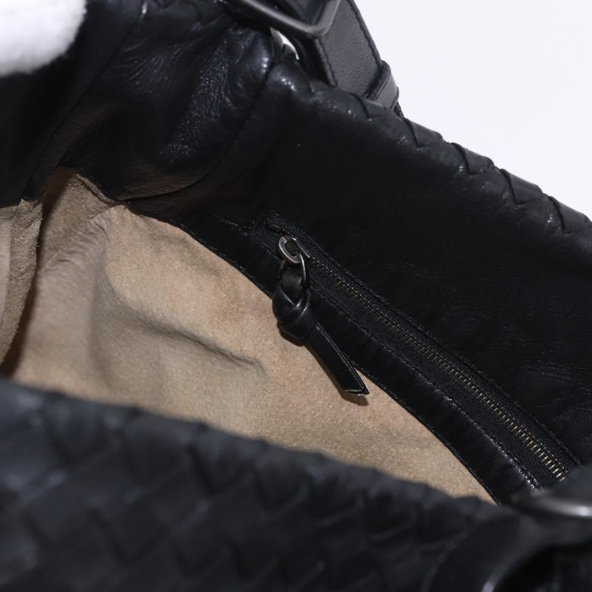 Bottega Veneta Naruto Knot Intrecciato Nappa Black Leather Shoulder Bag Bag (Pre-Owned)