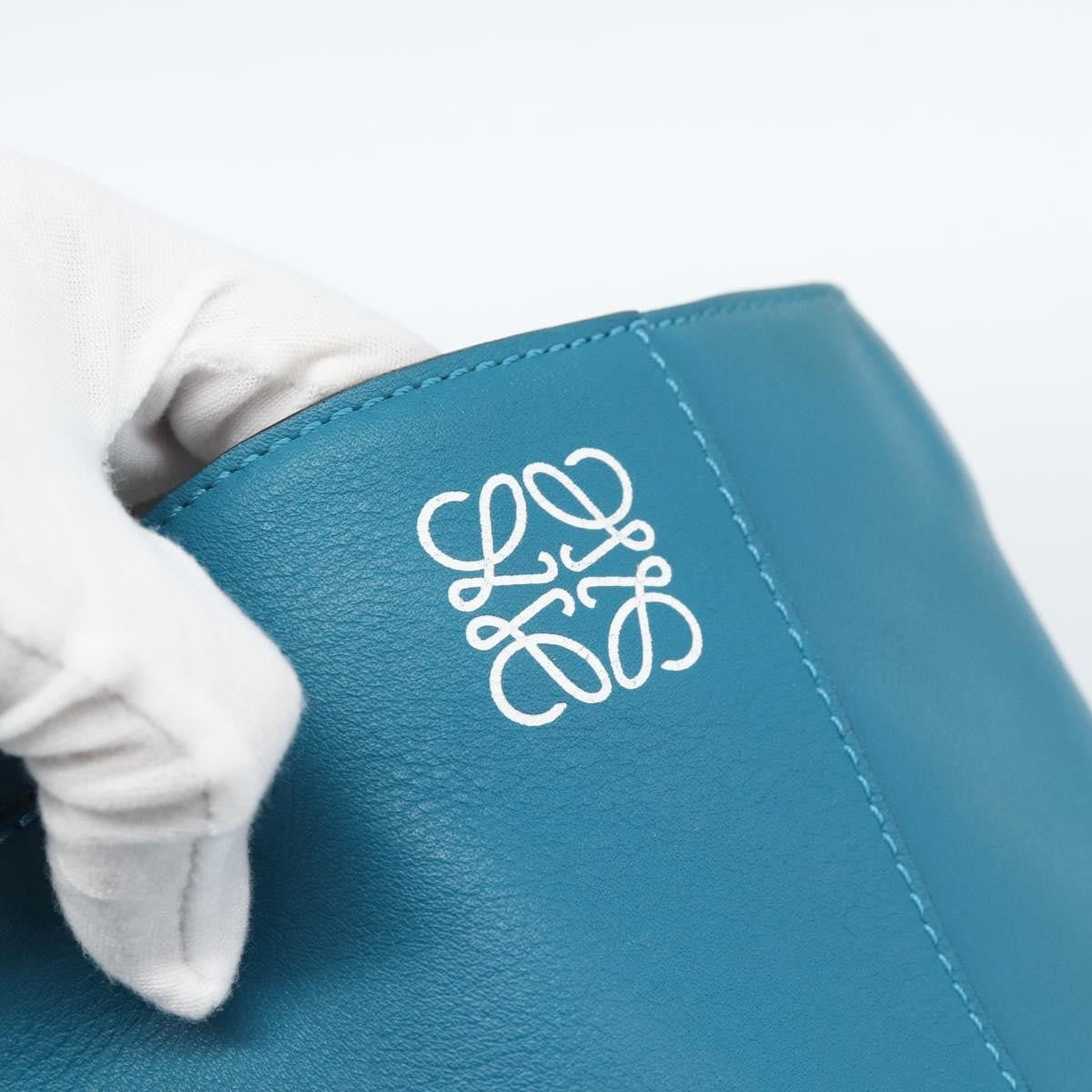 Loewe Anagram Leather Blue Leather Tote Bag Bag (Pre-Owned)
