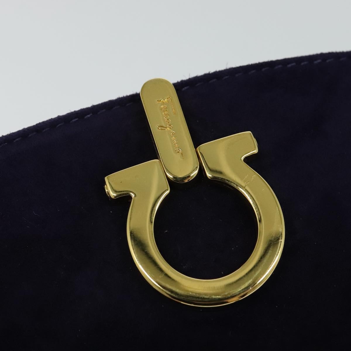 Salvatore Ferragamo Gancini Suede Purple Suede Shoulder Bag Bag (Pre-Owned)