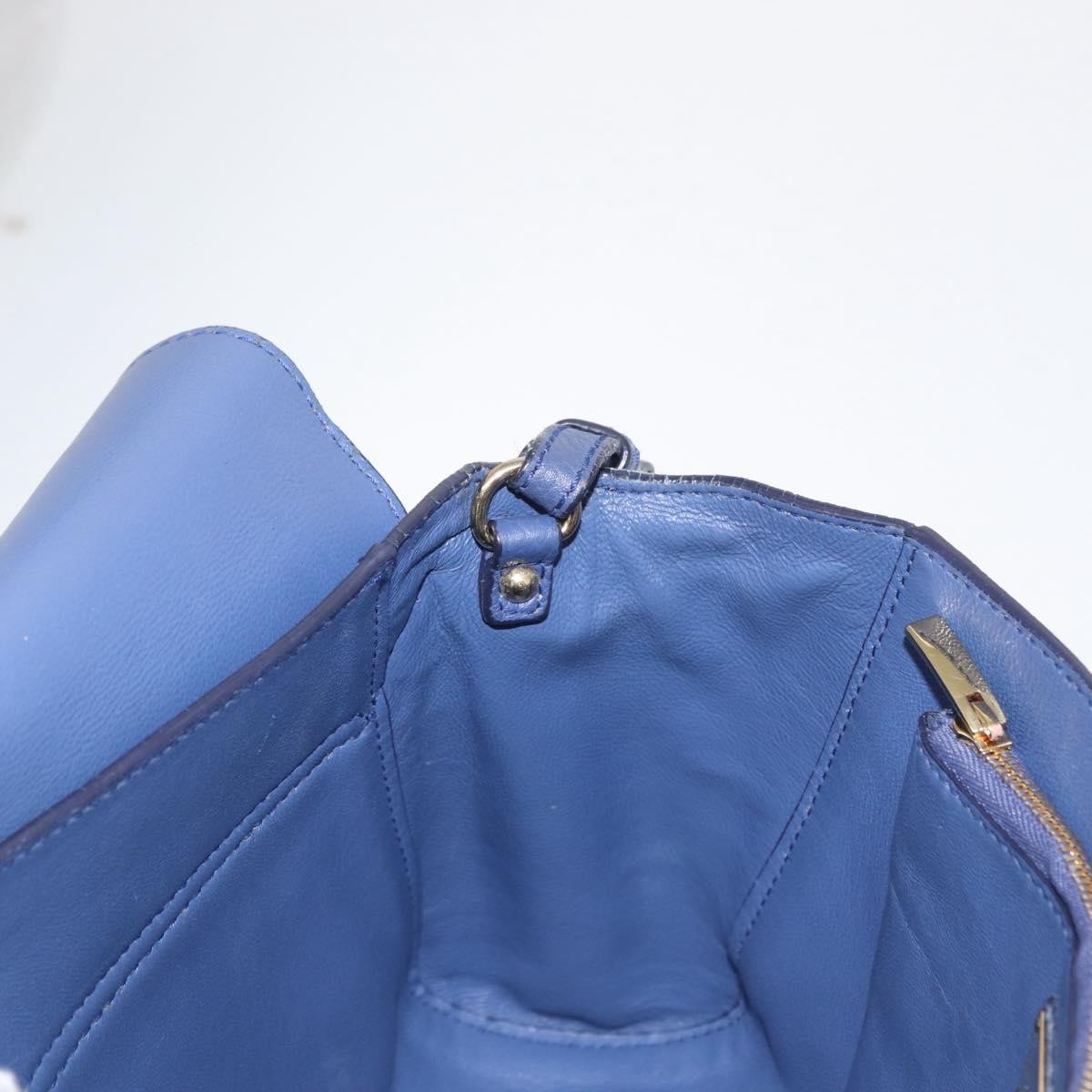 Salvatore Ferragamo Abbey Leather Navy Leather Shoulder Bag Bag (Pre-Owned)