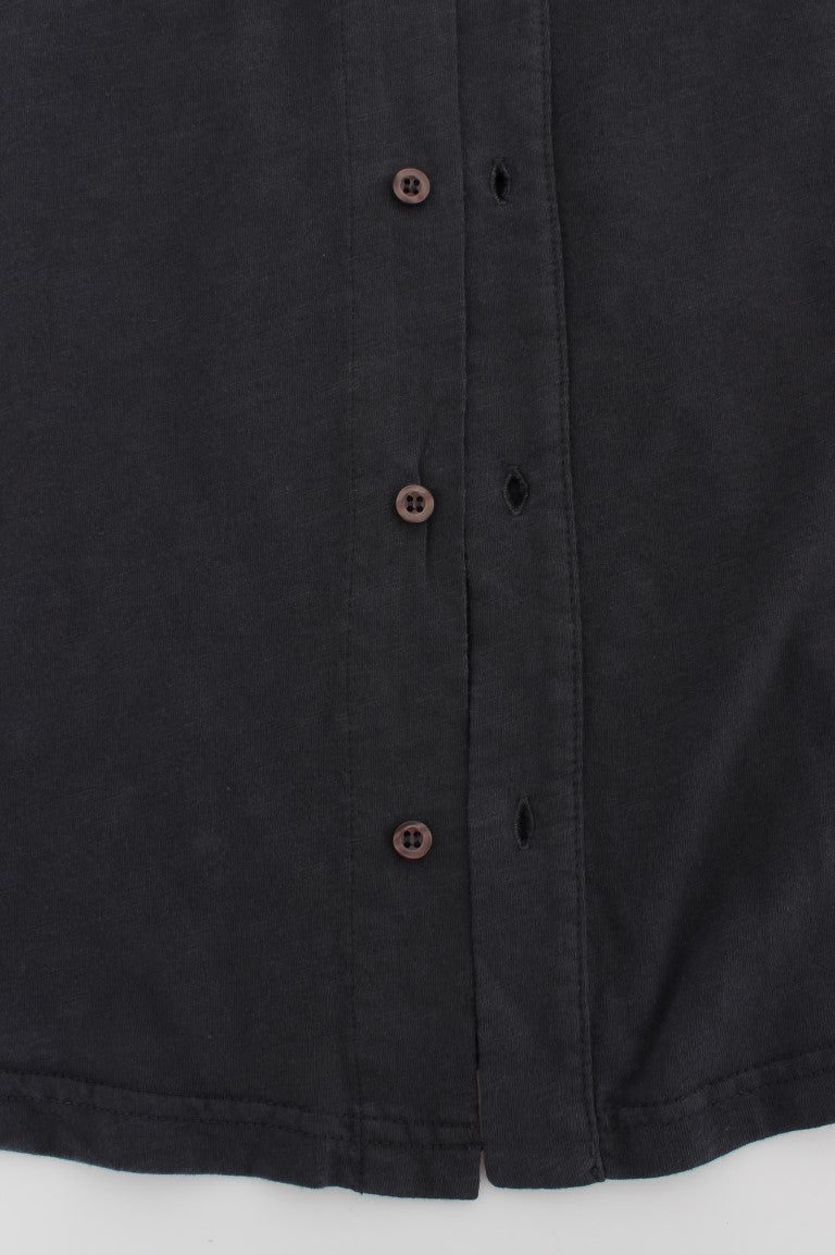Alpha Massimo Rebecchi Sleek Gray Casual Cotton Men's Shirt