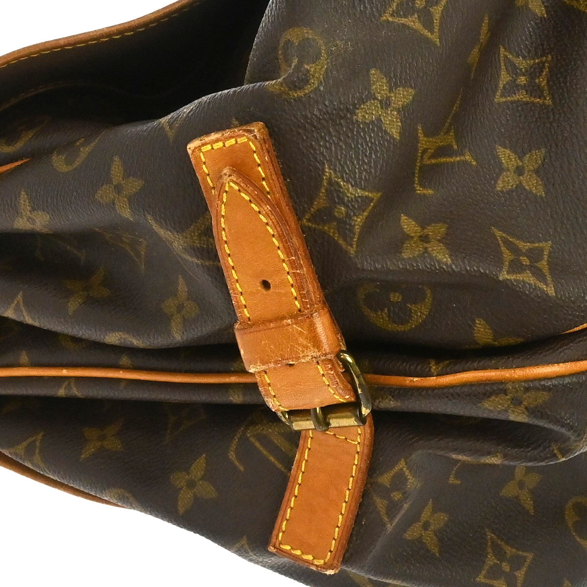 Louis Vuitton Saumur Monogram Brown Canvas Shoulder Bag Bag (Pre-Owned)