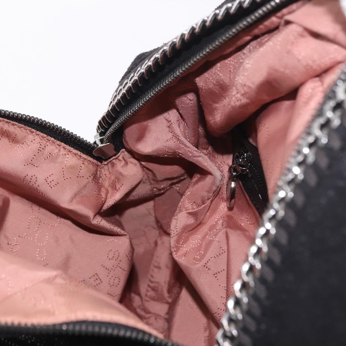 Stella Mccartney Falabella Front Zip Shaggy Deer Black Polyester Backpack Bag (Pre-Owned)