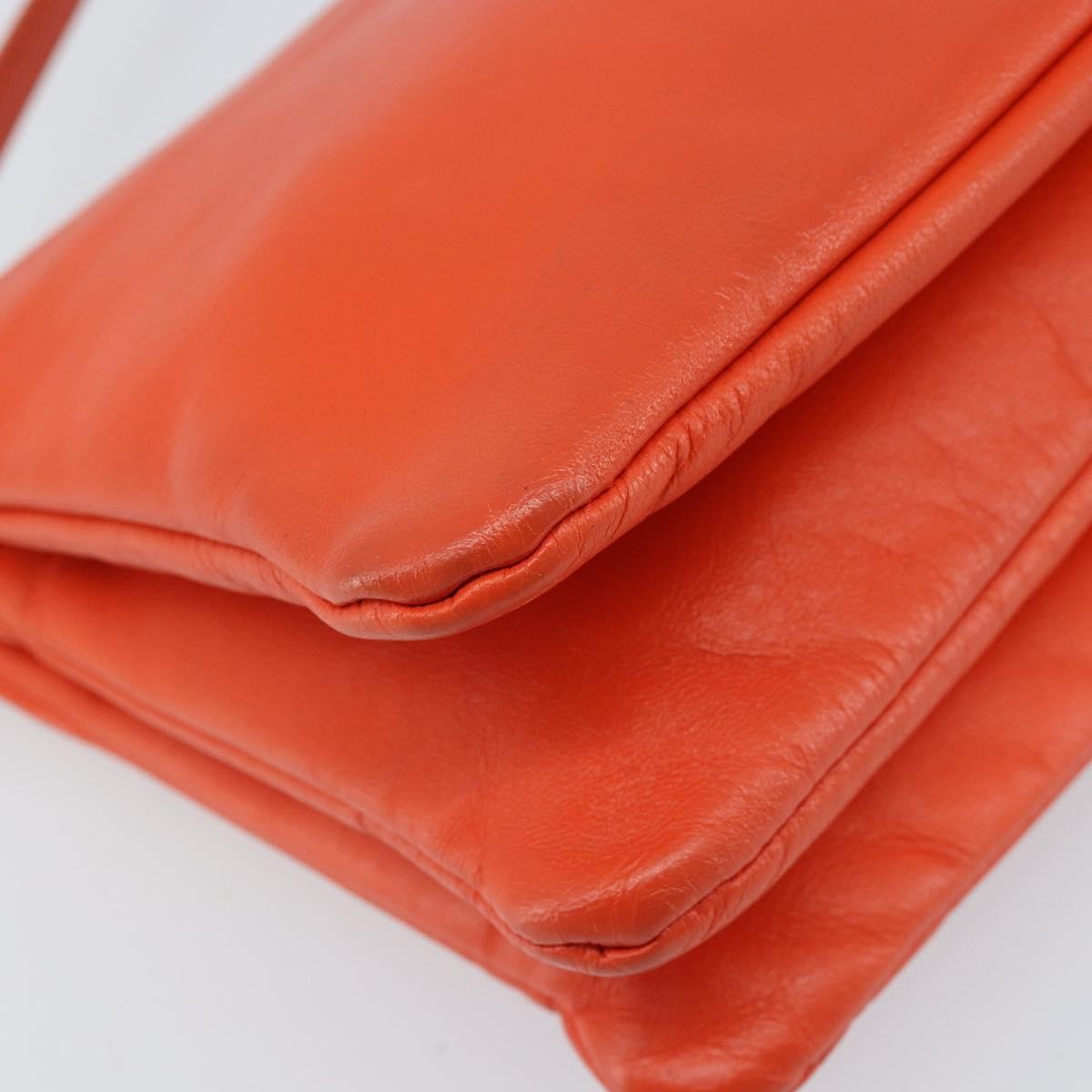 Celine Trio Leather Orange Leather Shoulder Bag Bag (Pre-Owned)