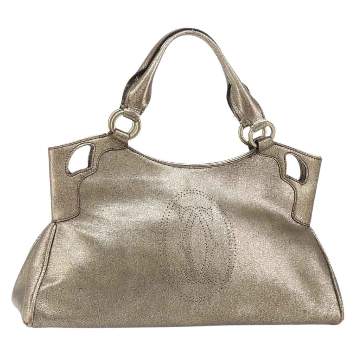 Cartier Marcello Leather Gold Leather Handbag (Pre-Owned)