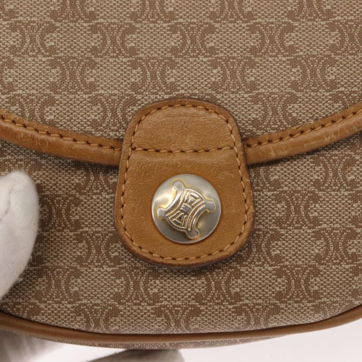 Celine Vintage Macadam Canvas And Leather Beige Canvas Shoulder Bag Bag (Pre-Owned)