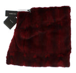 Dolce & Gabbana Bordeaux Hamster Fur Crochet Hood Scarf Women's Hat
