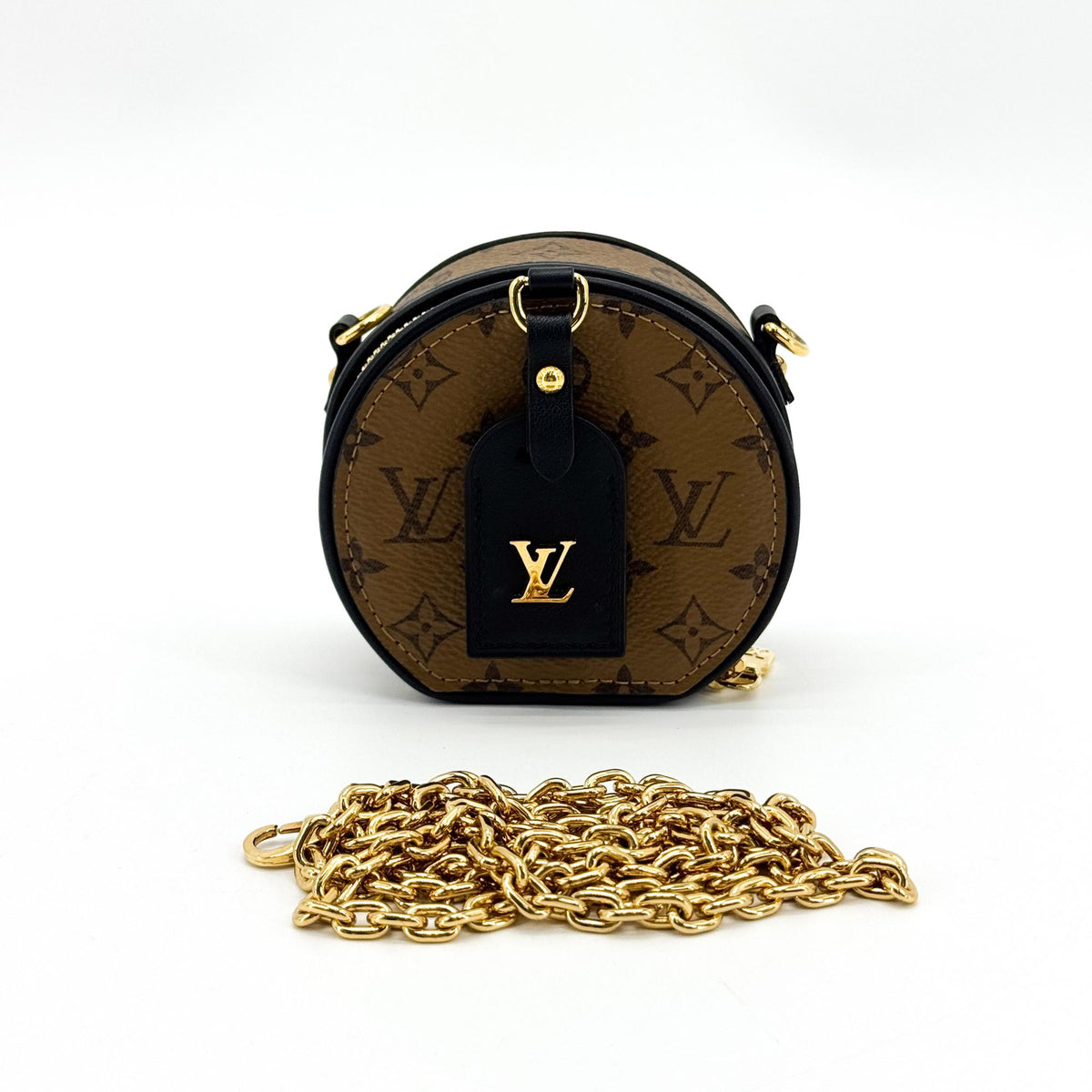 Louis Vuitton Mini Boite Chapeau Reverse Monogram Canvas Brown Canvas Handbag (Pre-Owned)