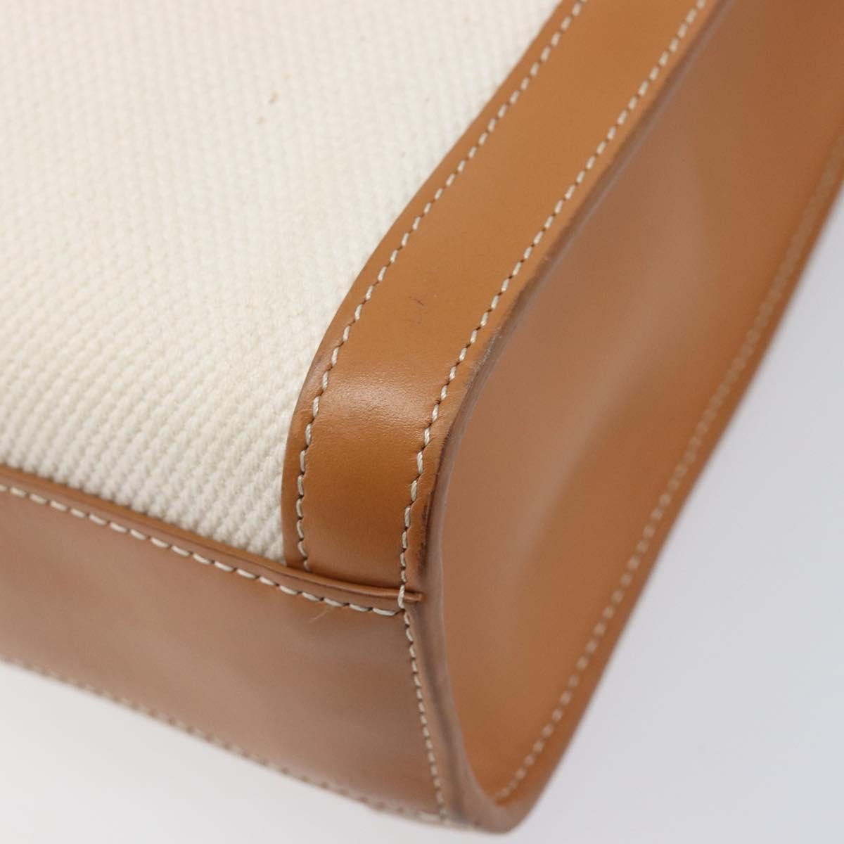 Celine Vertical Cabas Canvas With Leather Beige Canvas Tote Bag Bag (Pre-Owned)