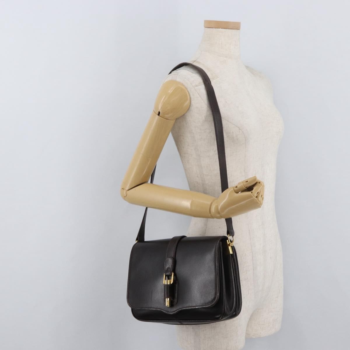 Gucci Vintage Leather Brown Leather Shoulder Bag Bag (Pre-Owned)