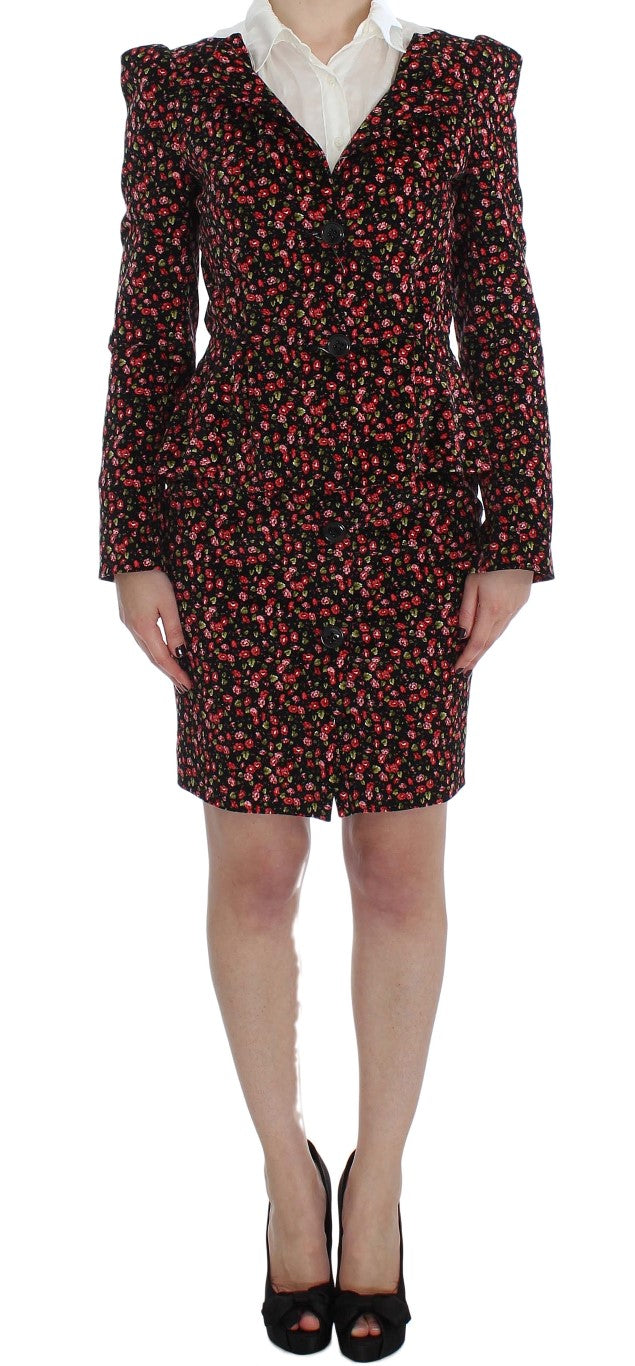 BENCIVENGA Elegant Floral Two-Piece Skirt Suit Women's Set