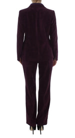 BENCIVENGA Elegant Purple Wool Blend Three Piece Suit Women's Set