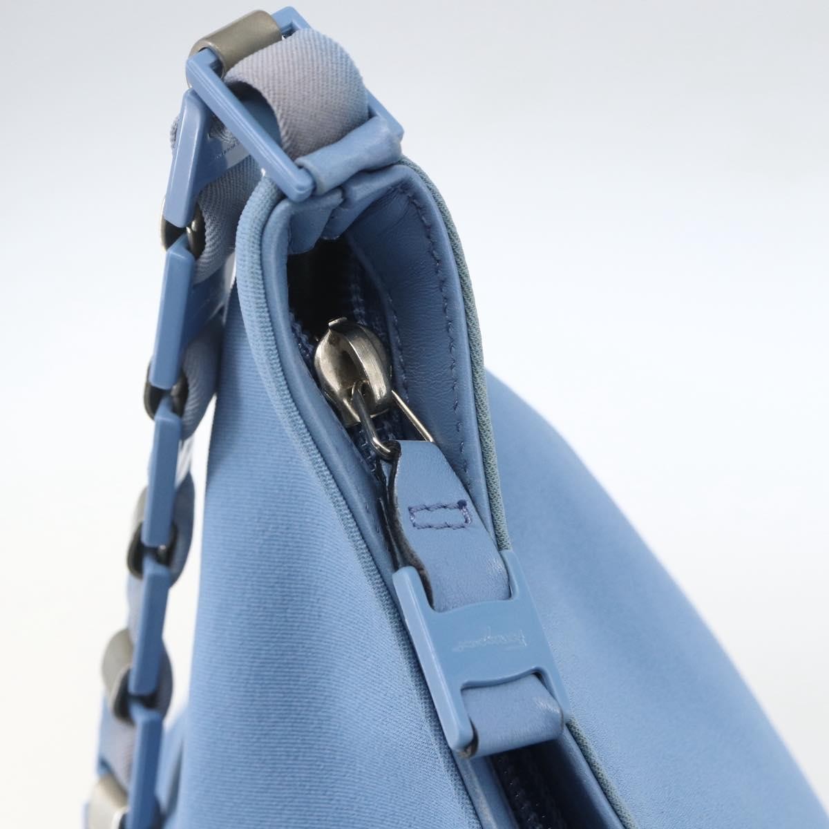 Salvatore Ferragamo Shoulder Nylon Blue Nylon Shoulder Bag Bag (Pre-Owned)
