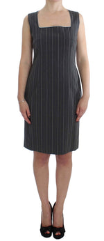 BENCIVENGA Elegant Gray Striped Dress &amp; Blazer Suit Women's Set