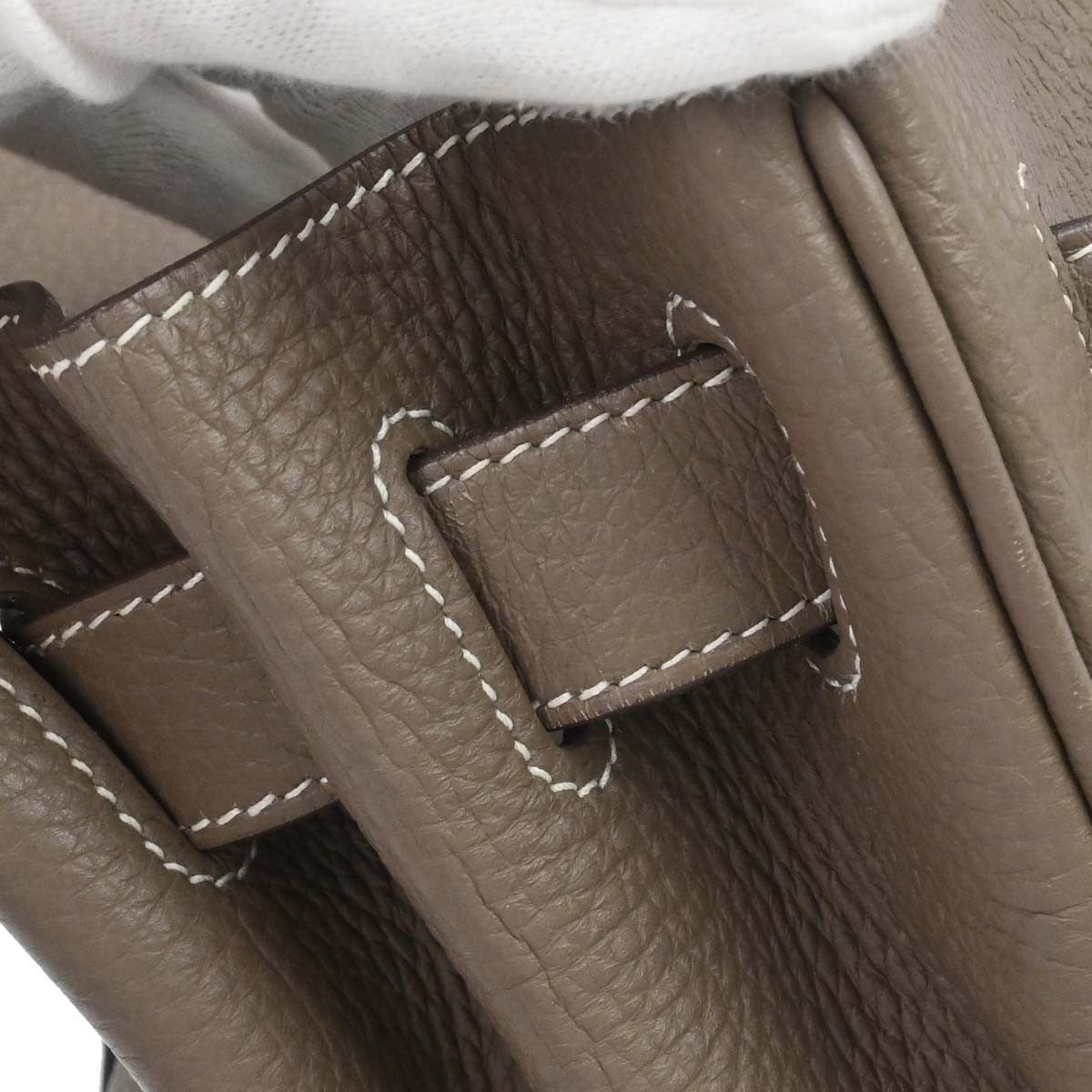 Hermes Shoulder Kelly Clemence Gray Leather Handbag (Pre-Owned)
