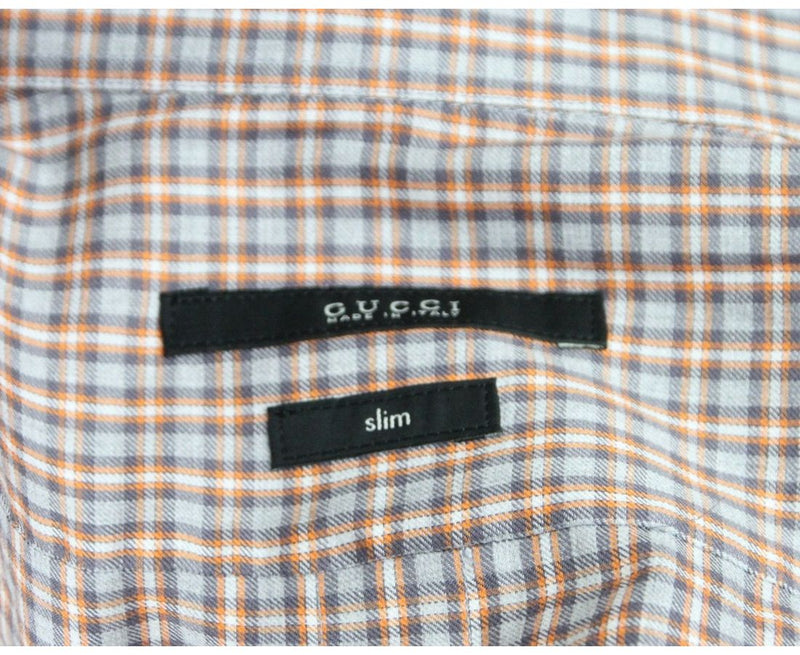 Gucci Men's Multicolor Dress Shirt Slim Fit Check