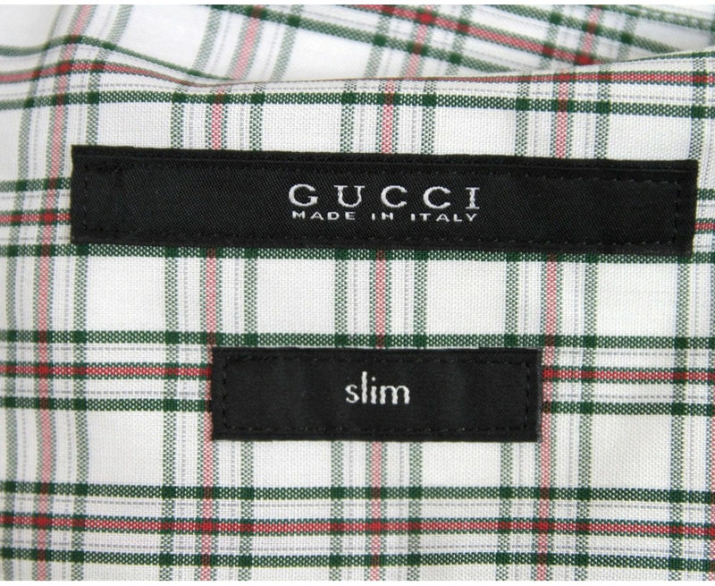 Gucci Men's Plaid Cotton Slim Dress Shirt