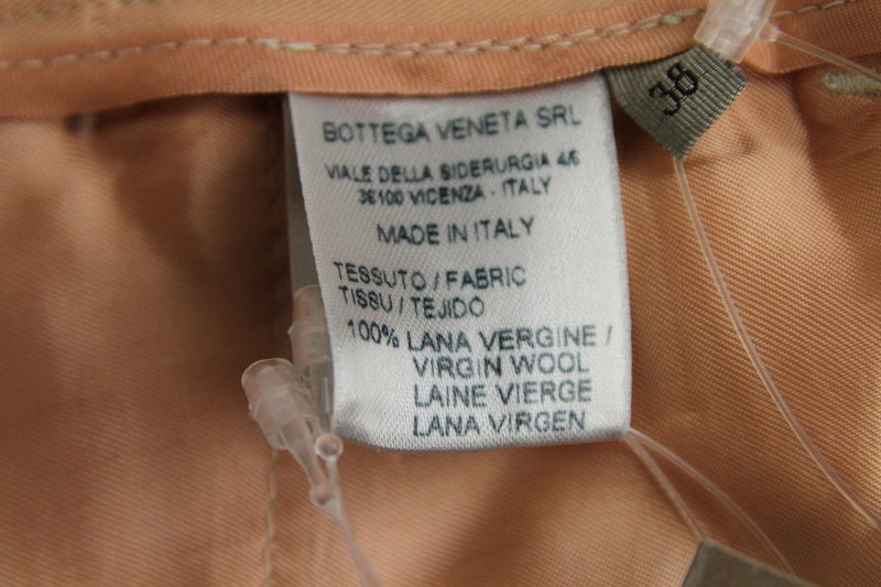 Bottega Veneta Women's Belt Line Peach Virgin Wool Dress Pant