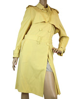 Bottega Veneta Women's Yellow Virgin Wool Trench Coat Jacket (42)