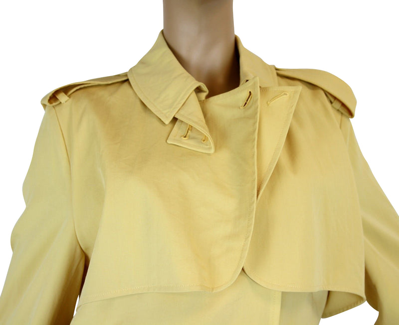 Bottega Veneta Women's Yellow Virgin Wool Trench Coat Jacket (42)