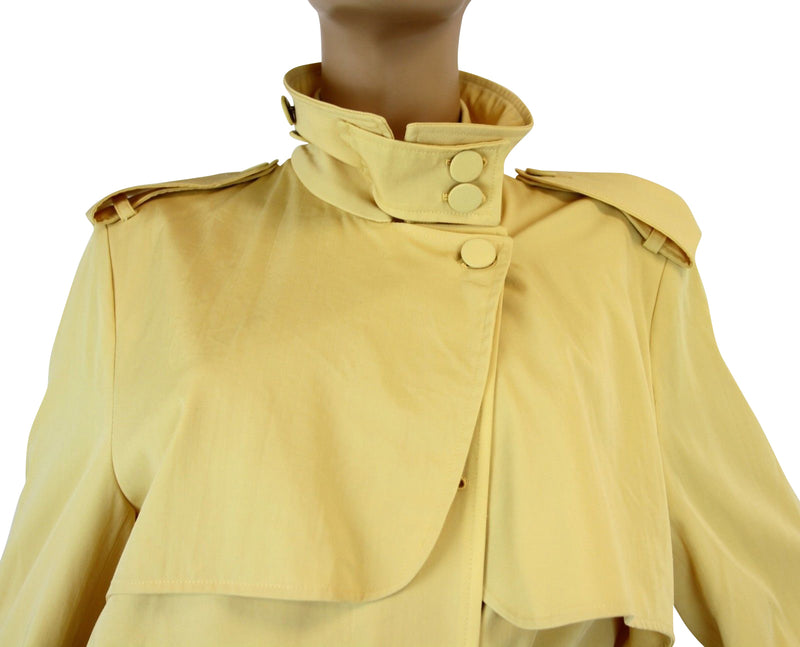 Bottega Veneta Women's Yellow Virgin Wool Trench Coat Jacket (42)