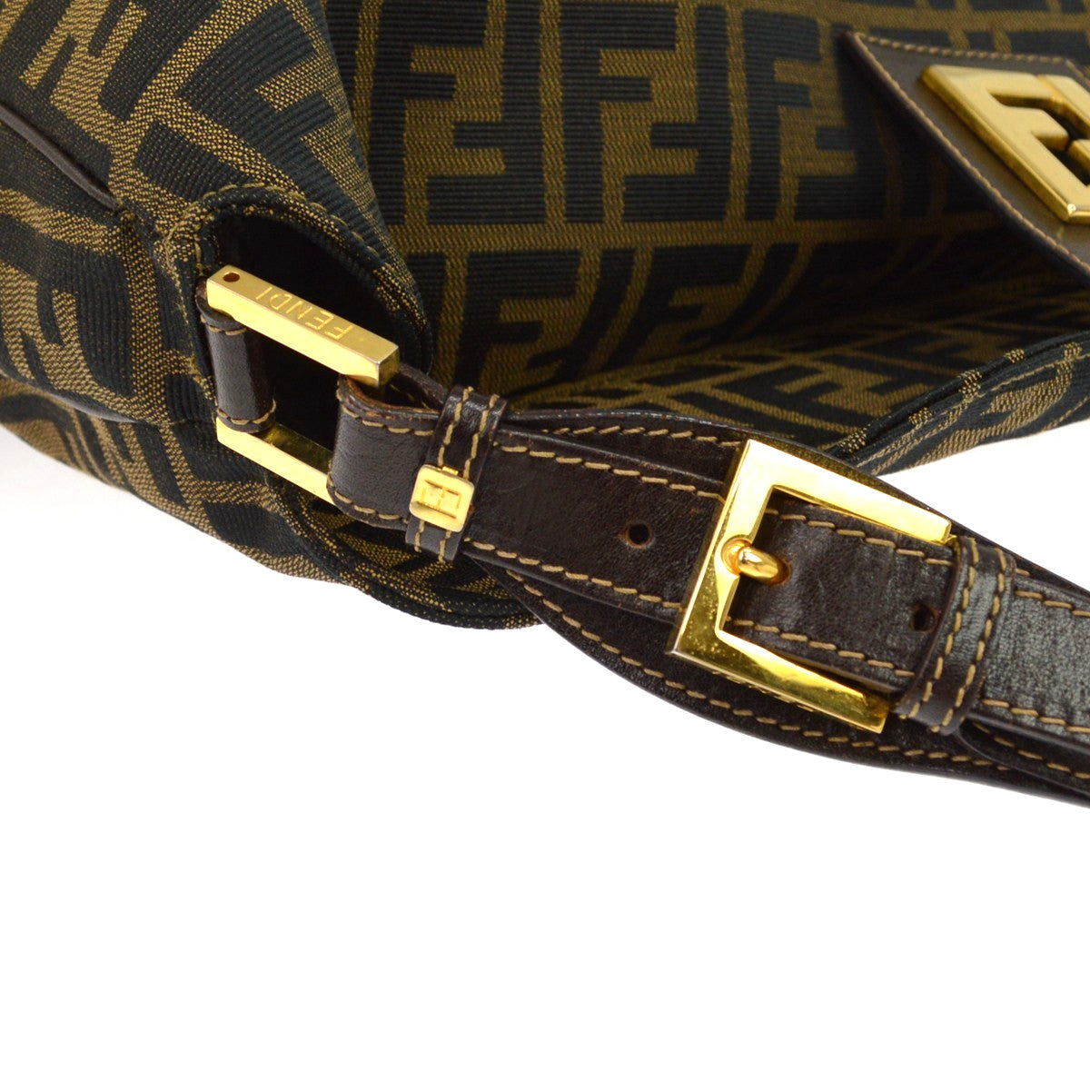 Fendi Zucca Tote Canvas Brown Canvas Handbag (Pre-Owned)