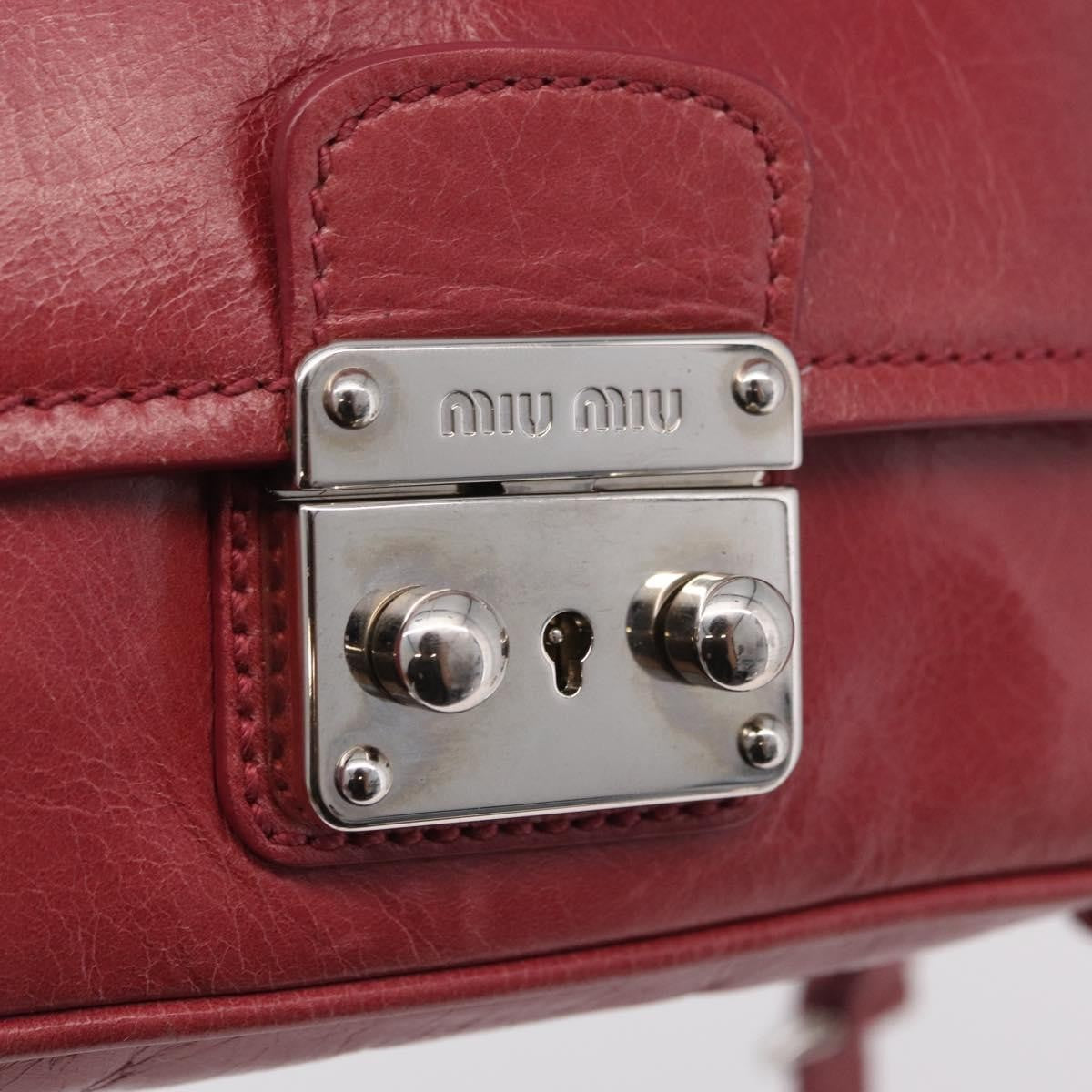 Miu Miu Madras Shoulder Leather Pink Leather Crossbody Bag Bag (Pre-Owned)