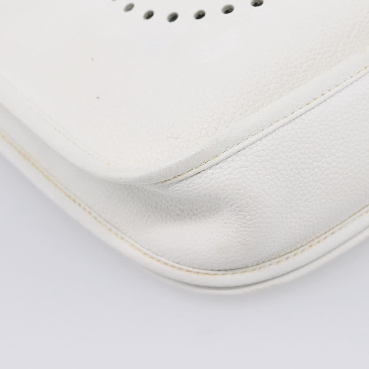 Hermes Evelyne Bag Gen I Togo White Leather Handbag (Pre-Owned)