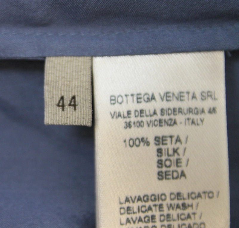 Bottega Veneta Women's Button Up Blue Silk Long Sleeve Shirt (38)