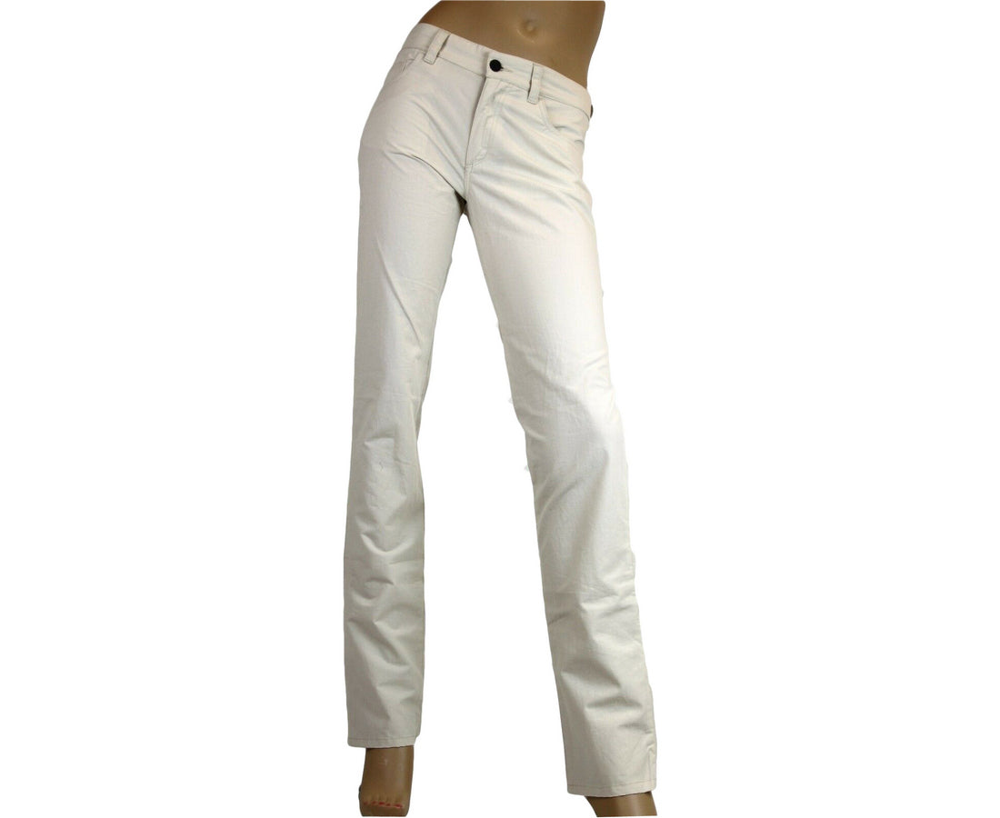 Bottega Veneta Women's Front Button Beige Cotton Flax Pants(42)