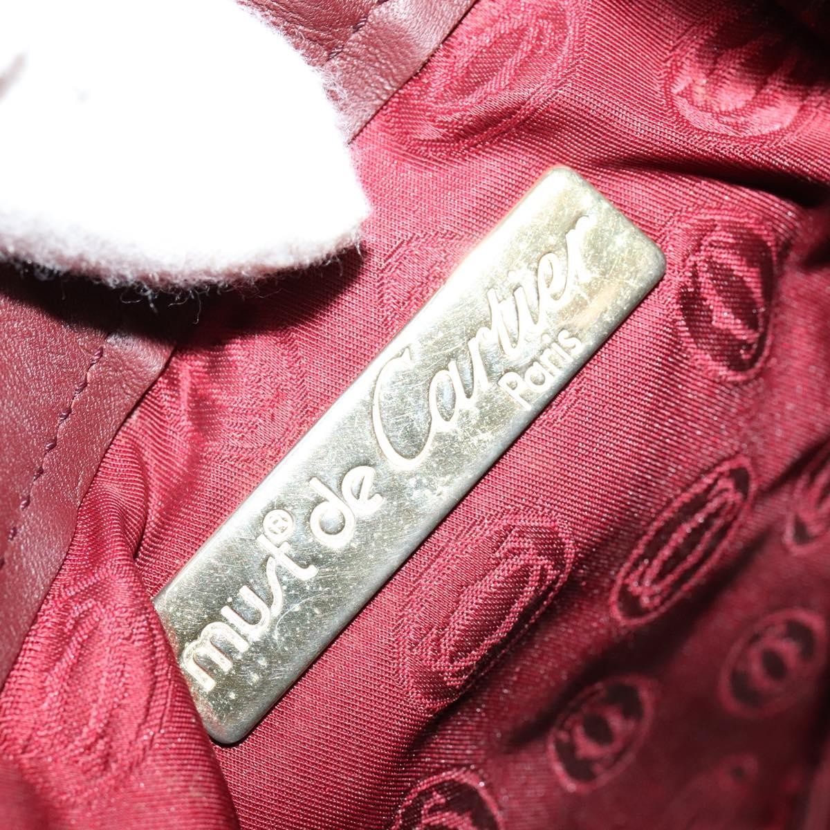 Cartier Must De Cartier Leather Red Leather Shoulder Bag Bag (Pre-Owned)