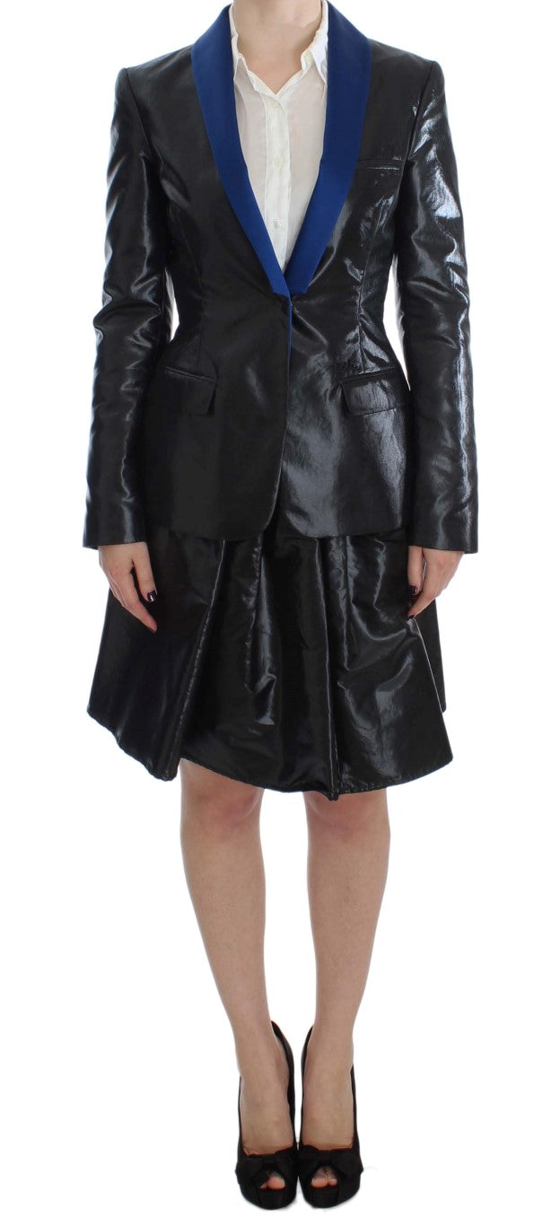 Exte Elegant Two-Piece Black Skirt Women's Suit