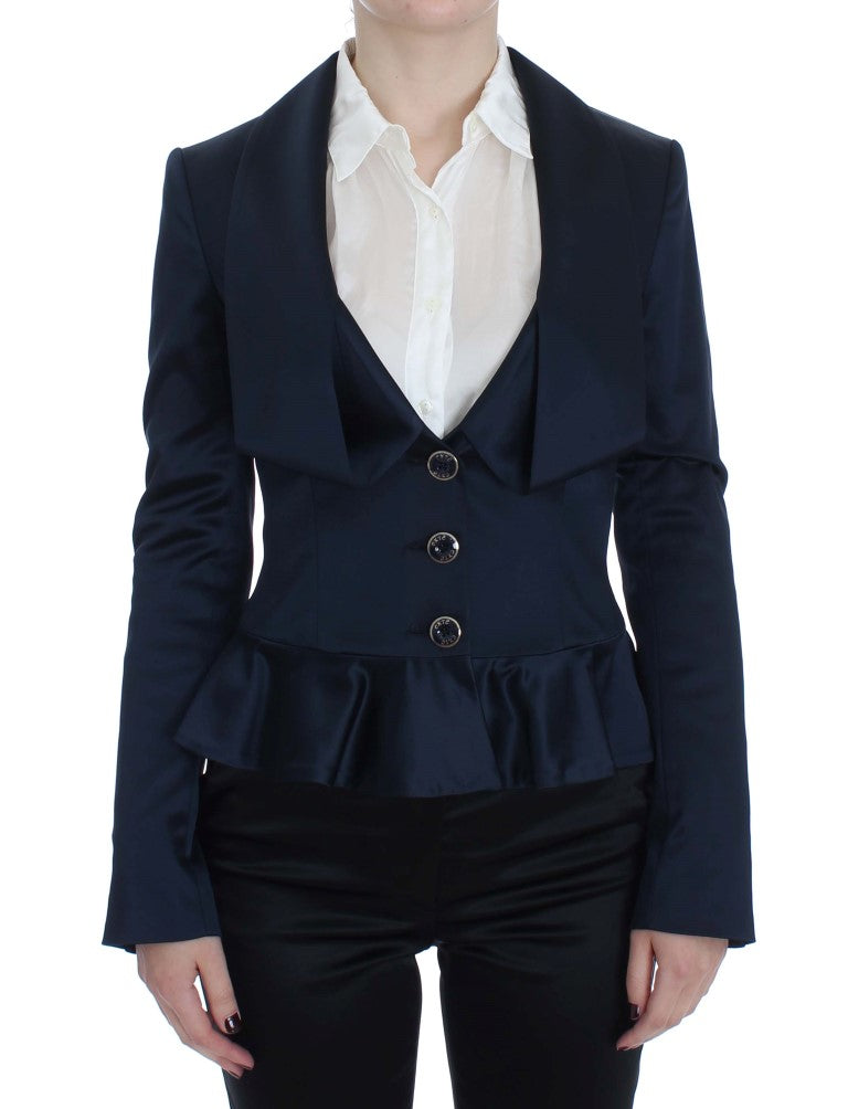Exte Elegant Blue Blazer Jacket with Designer Women's Flair