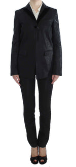 Exte Elegant Three-Piece Black Pants Women's Suit