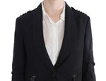 Exte Elegant Gray Gold-Buttoned Blazer Women's Jacket