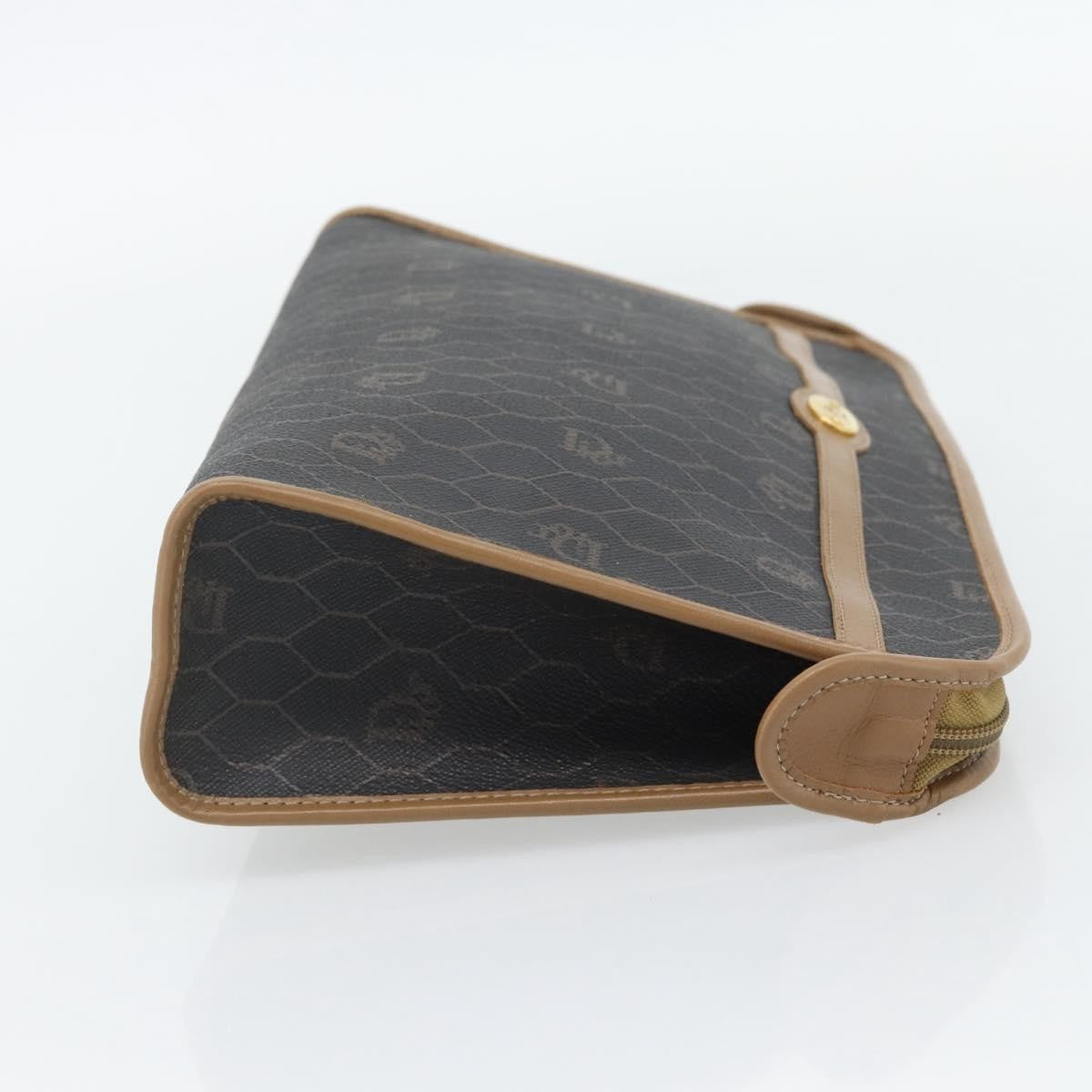 Christian Dior Vintage Honeycomb Clutch Canvas Black Canvas Clutche & Pouche Bag (Pre-Owned)