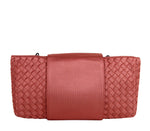 Bottega Veneta Women's Intrecciato Coral Fabric Tote Handbag With Chain Handle