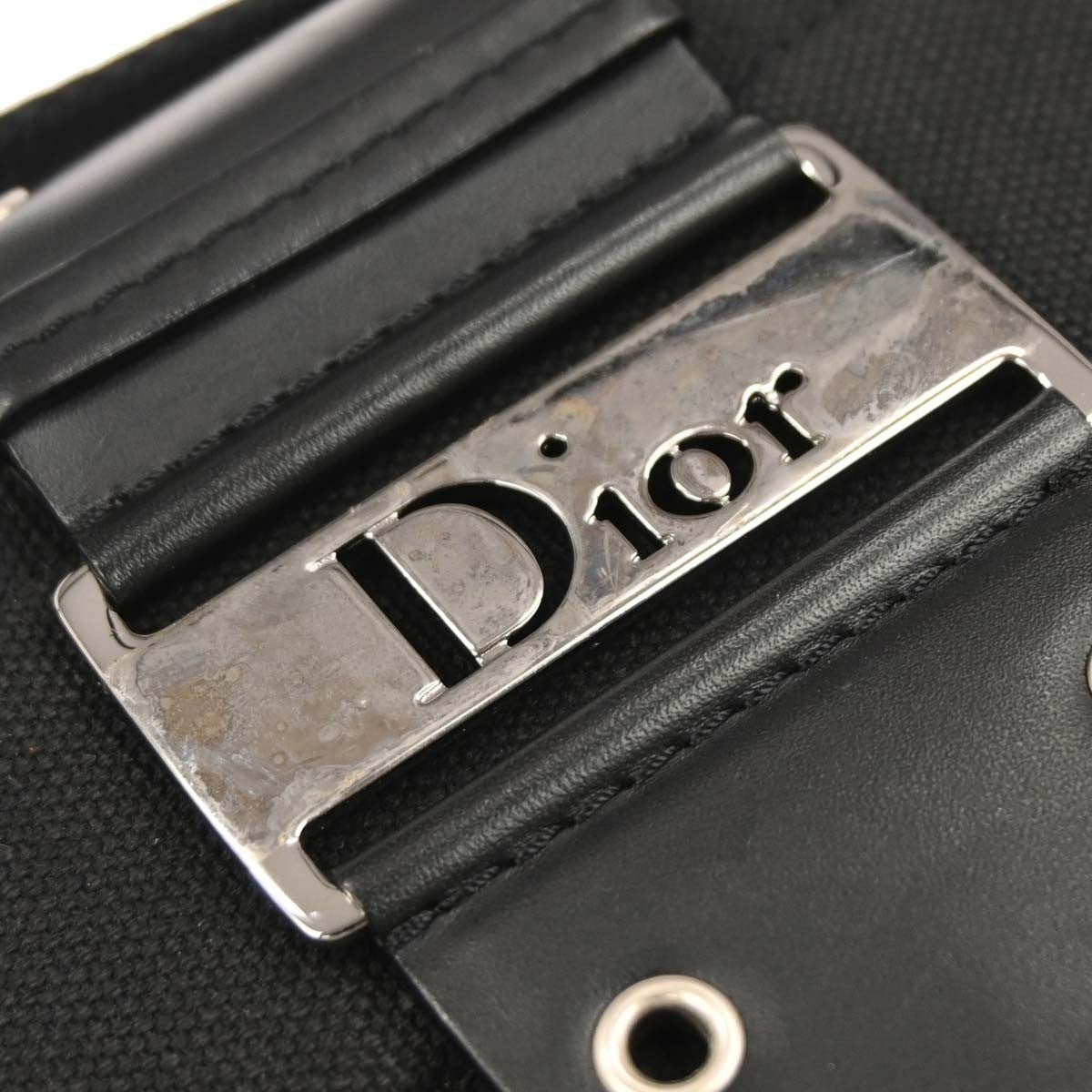 Christian Dior Vintage Street Chic Columbus Canvas Black Canvas Shoulder Bag Bag (Pre-Owned)
