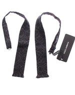 Dolce & Gabbana Elegant Black Paisley Silk-Wool Blend Bow Men's Tie