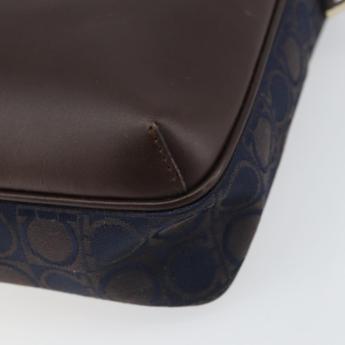 Salvatore Ferragamo Gancini Nylon Navy Nylon Shoulder Bag Bag (Pre-Owned)