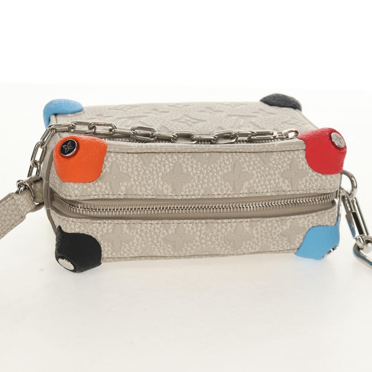 Louis Vuitton Soft Trunk Monogram Taurillon Leather Gray Canvas Shoulder Bag Bag (Pre-Owned)