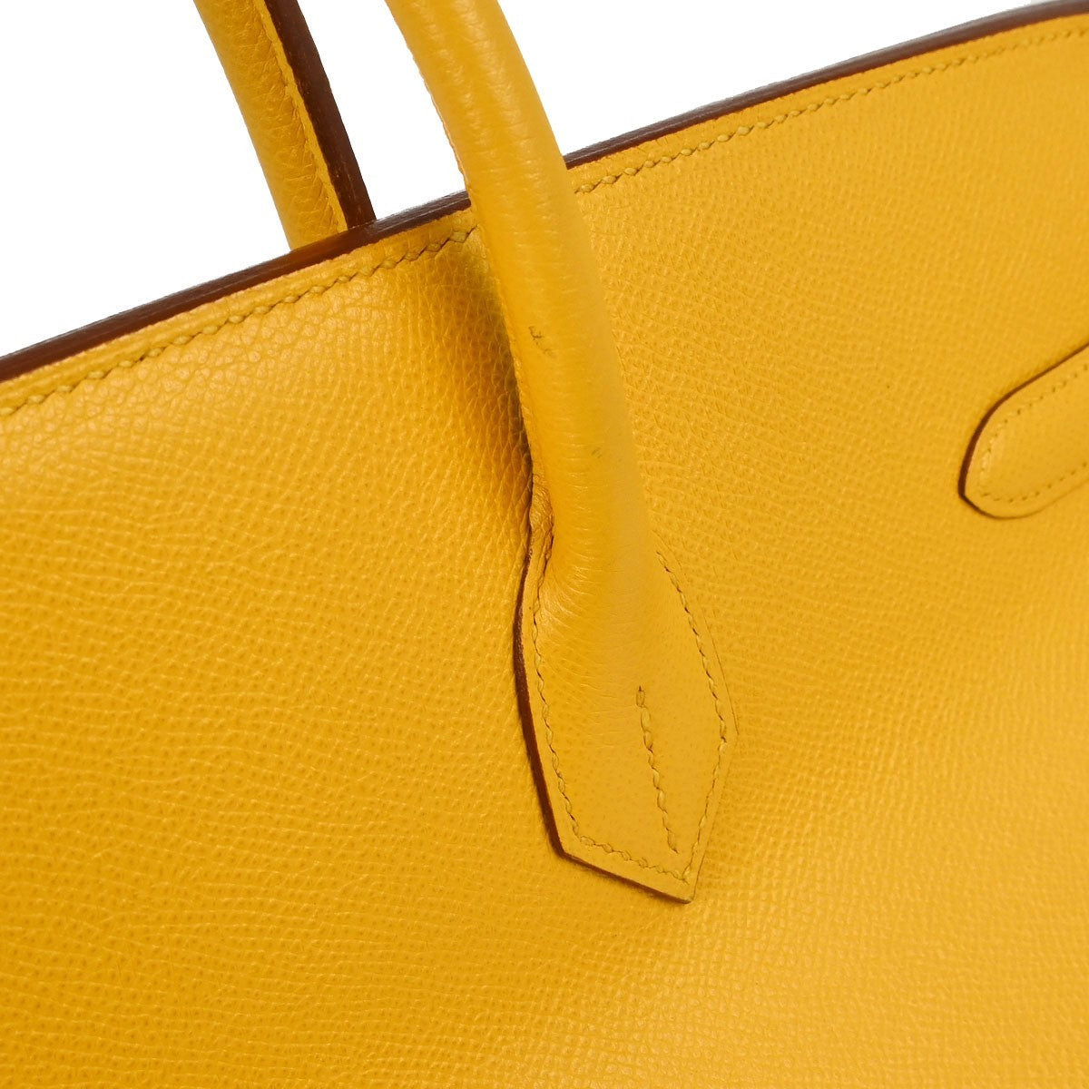 Hermes Birkin Yellow Courchevel With Gold Hardware Yellow Calfskin Handbag (Pre-Owned)