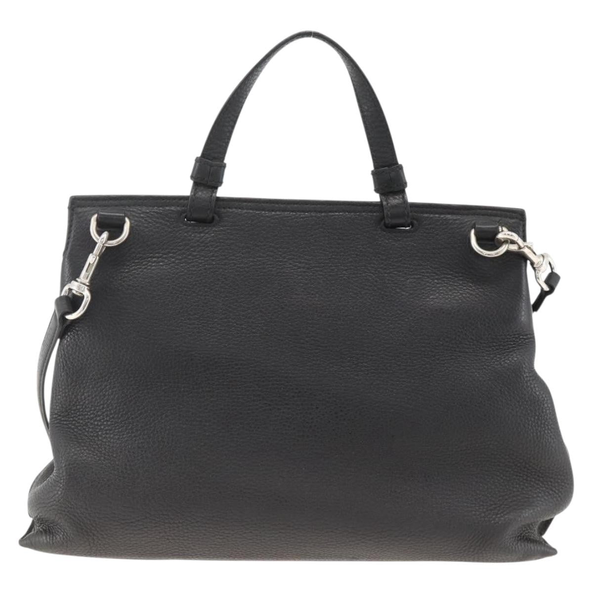 Gucci Bamboo Daily Top Handle Leather Black Leather Handbag (Pre-Owned)